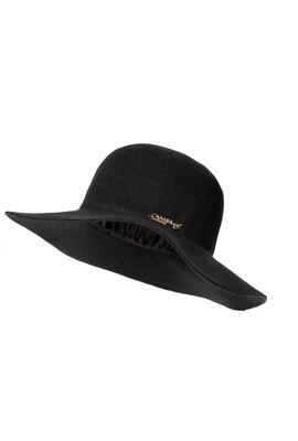 Женская шляпа с полями - 505-3 серый меланж