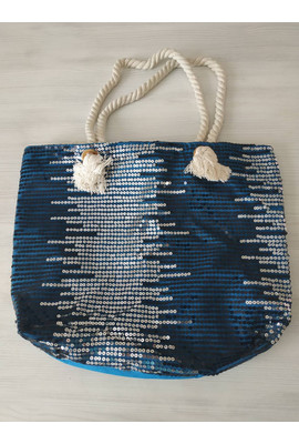 Пляжная сумка с пайетками - 2442 синий