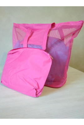 Прозрачная летняя сумка для пляжа и прогулок - 0289 розовый