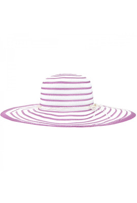 Широкополая шляпа в фиолетово-белую полоску - 002-02.45