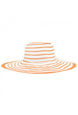 Широкополая шляпа в оранжево-белую полоску - 002-02.14