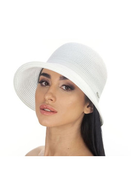 Летняя шляпка капор белого цвета - 184-02