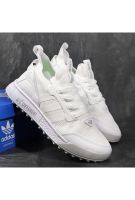 Люксовые текстильные легкие кроссовки Adidas - 4729 белый