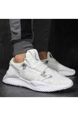 Фирменный текстильные люксовые мужские кроссовки Nike - 1220 белый