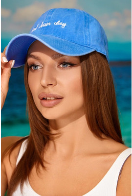 Модная женская бейсболка кепка с надписью «Bad Day» - 1322 голубой