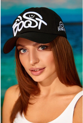 Летняя женская бейсболка кепка с надписью «Boost» - 1317 черный