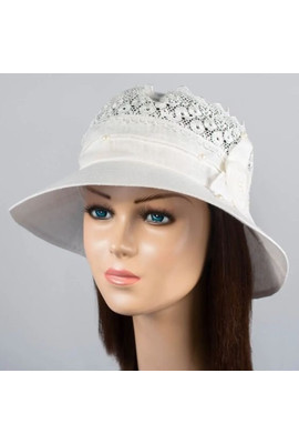 Летняя шляпа Юлиана из белого льна 430