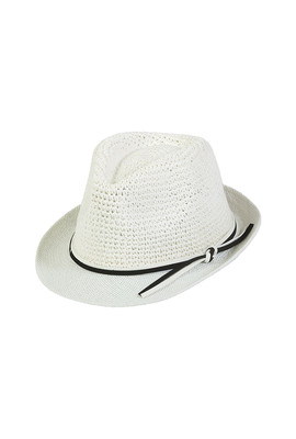 Летняя женская вязаная шляпа-федора 234.01 белый