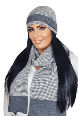 Зимний женский комплект Kamea Мэган, шапка и шарф (Megan) 21.054.07 графит