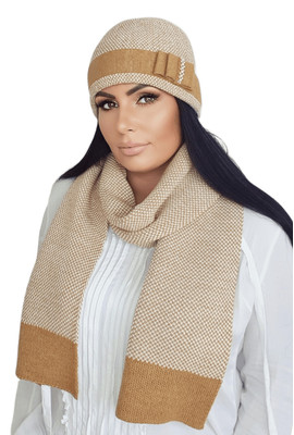 Зимний женский комплект Kamea Мэган, шапка и шарф (Megan) 21.054.25 медовый