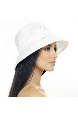 Летняя шляпа с бантиком - 058 белый