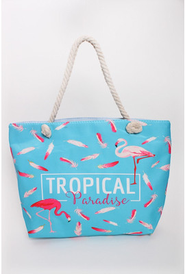 Пляжная сумка с принтом фламинго 