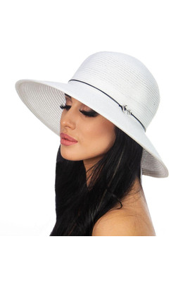 Летняя шляпа Del Mare с декором в морском стиле белая 165.02