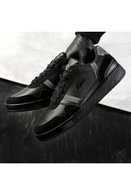 Кожаные фирменные кроссовки Lacoste Black Edition Reflective - 8067
