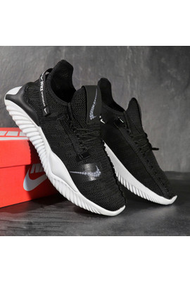 Фирменный текстильные люксовые мужские кроссовки Nike - 9337 черный