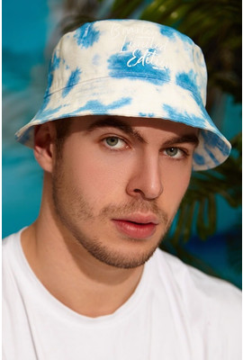 Цветная модная мужская летняя панама «Тай-Дай» - 1346 синий
