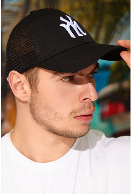 Мужская кепка сзади сеточка «mY Style» - 1303 черный+белый