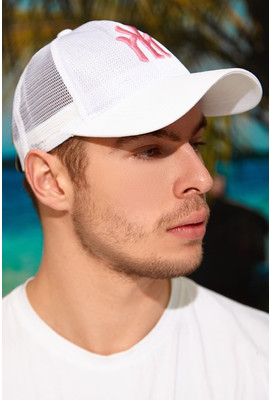Легкая летняя мужская кепка сзади сетка «mY Grid» - 1302 белый