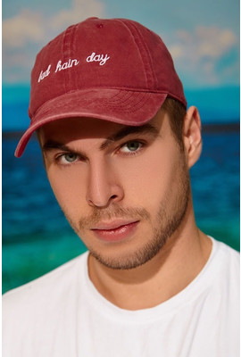 Легкая летняя мужская кепка с надписью «Bad Day» - 1322 бордовый