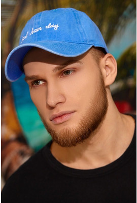 Легкая летняя мужская кепка с надписью «Bad Day» - 1322 голубой