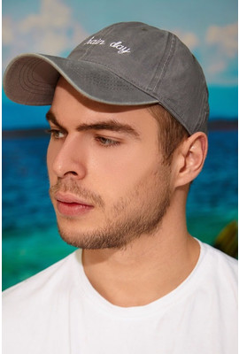 Легкая летняя мужская кепка с надписью «Bad Day» - 1322 серый