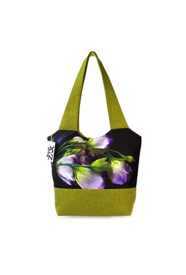 Летняя текстильная сумка Колокольчик С0325 зелёная