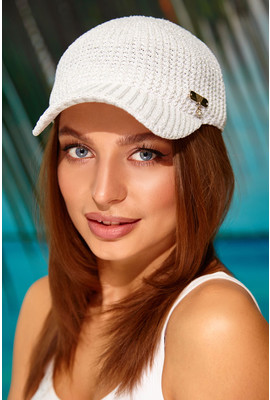 Вязанная бейсболка Lurex 4952 белая