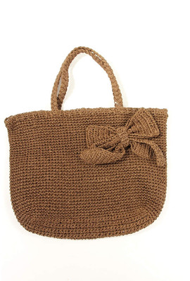 Коричневая сумка-плетёнка - 114434